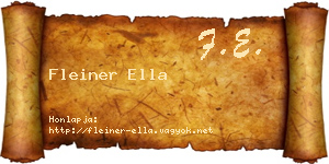 Fleiner Ella névjegykártya